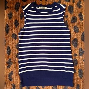 EUC Zara Striped Navy and White Knit Top